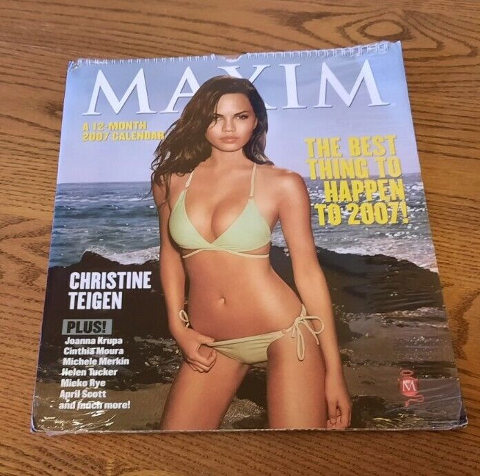 NEW SEALED MAXIM 2007 Wall Calendar Beautiful Women in Sexy Lingerie & Swimsuits