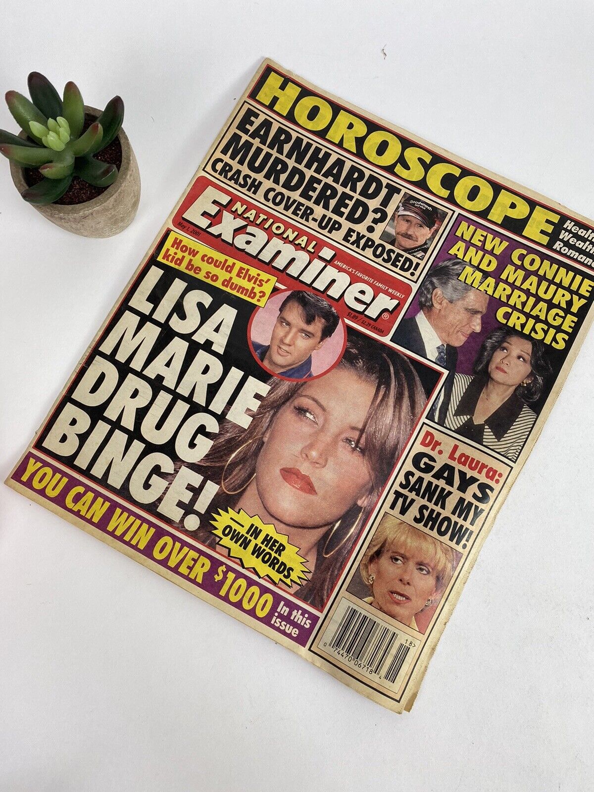 2001 National Examiner Tabloid Lisa Marie, Earnhardt Crash Cover-Up, Connie & Ma
