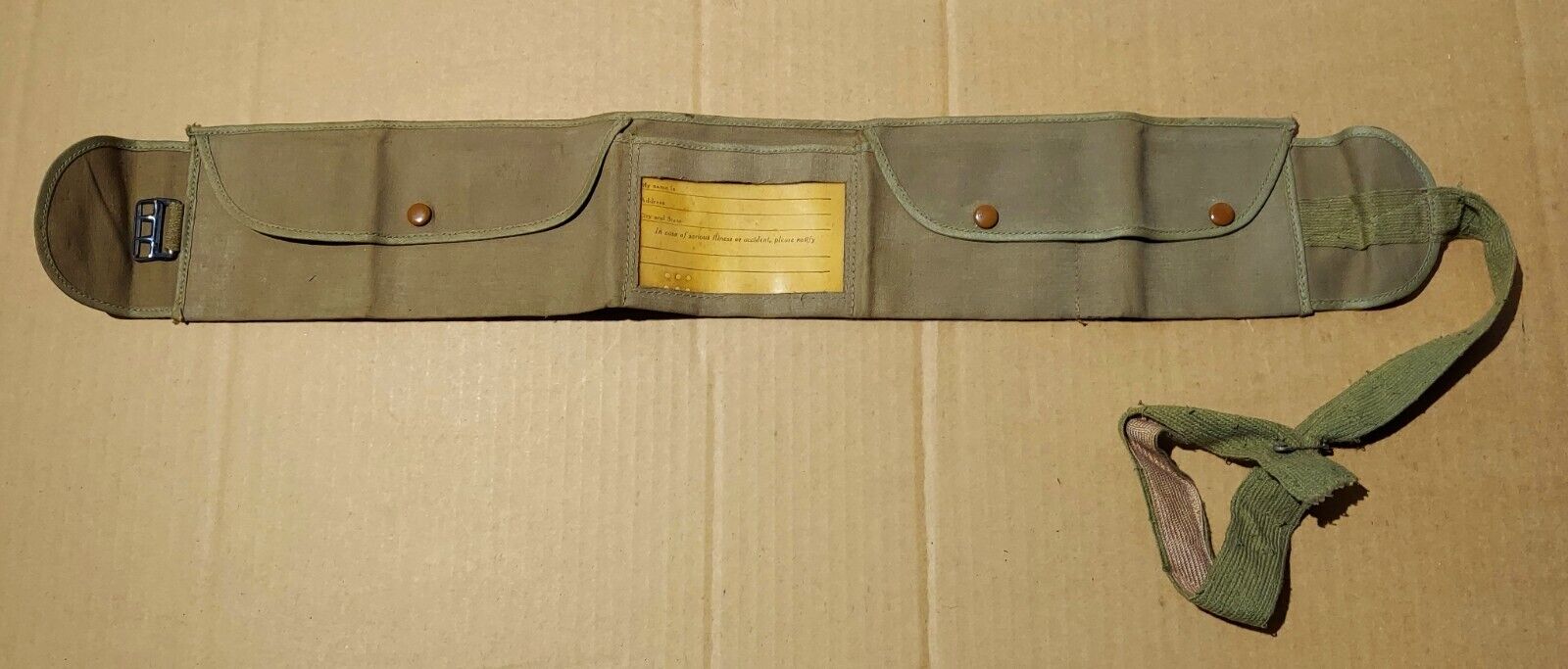 Original WWI U.S. Soldier\'s Cloth Money Belt - Private Purchase - Unused