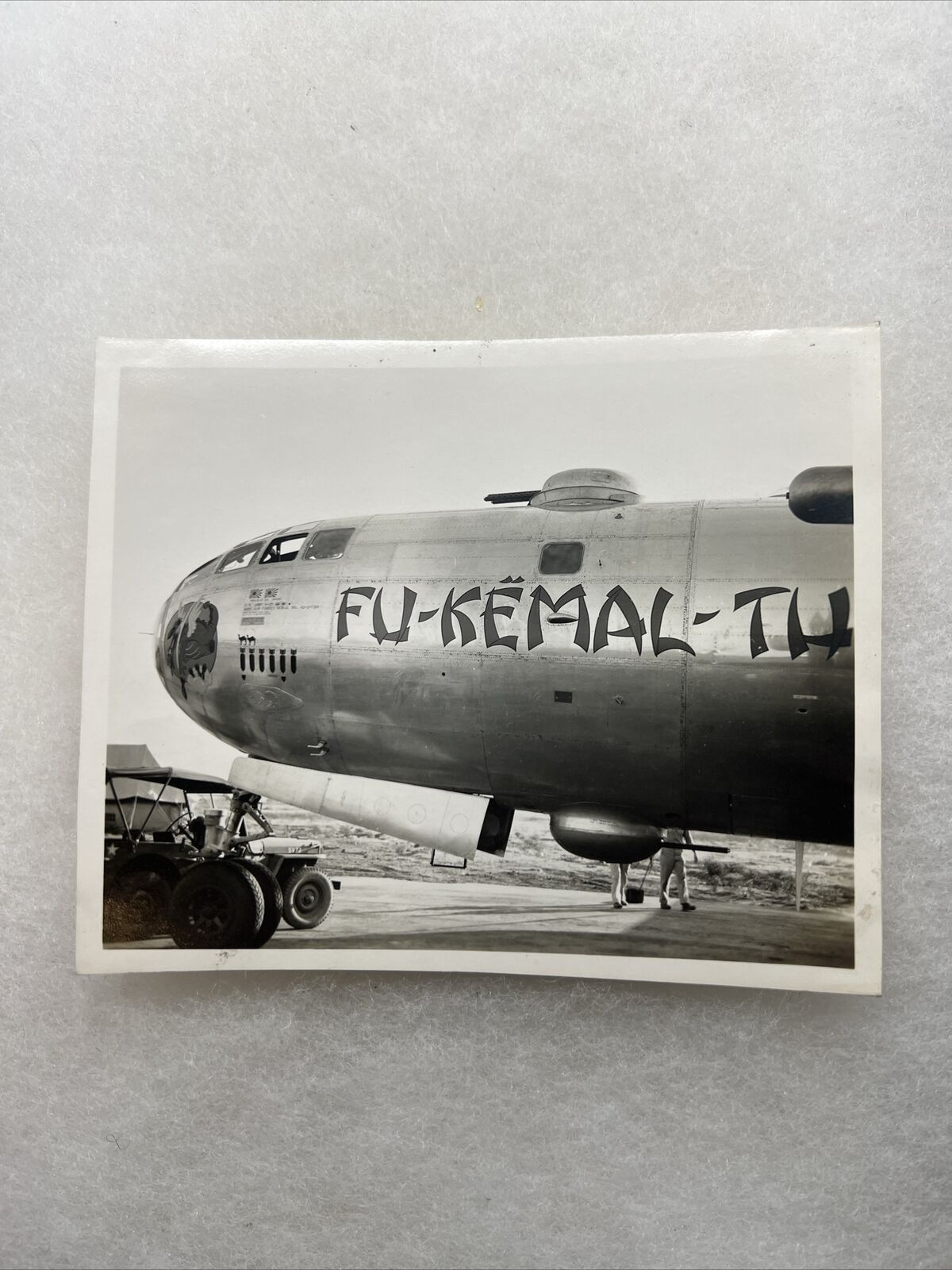 WW2 US Army Air Corps Nose Art “Fu-Kemal” Plane Photo (V100
