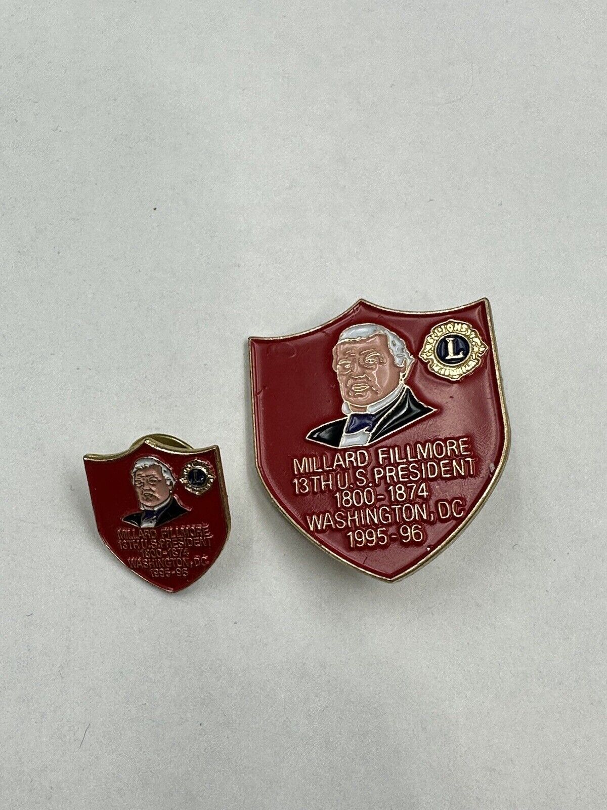 Millard Fillmore 13th US President Lions Club Pin 1995-1996 With Prestige Pin