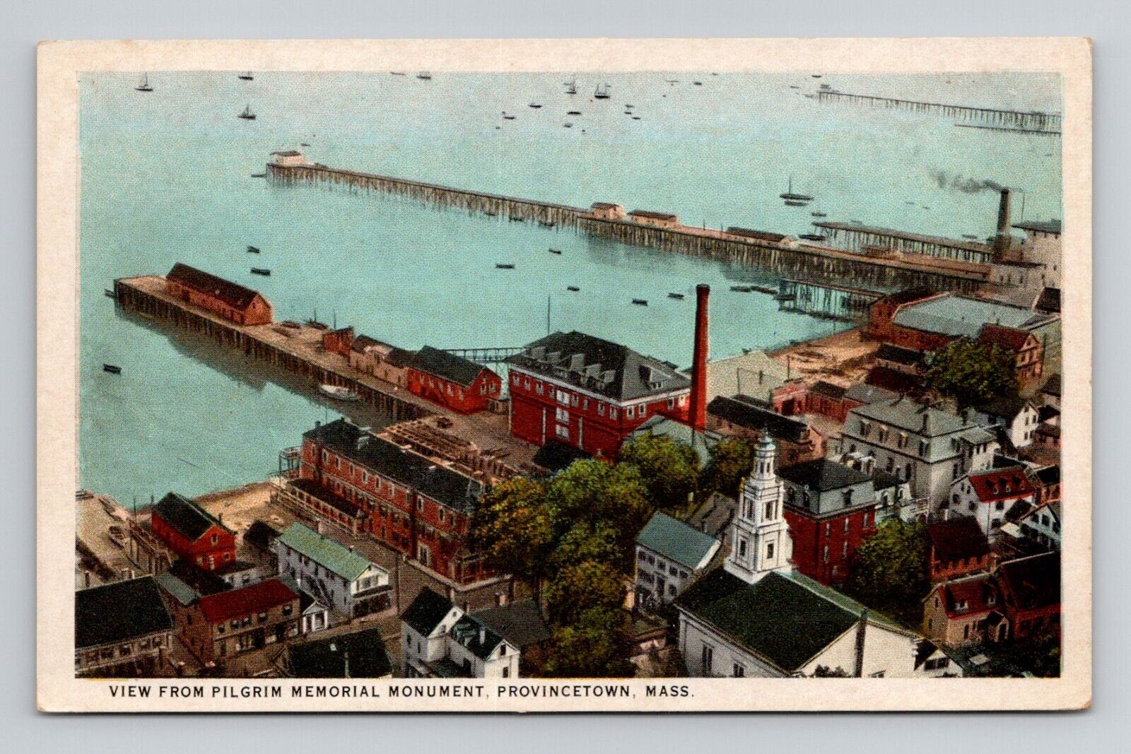 Postcard View from Monument Provincetown Massachusetts MA, Vintage O1