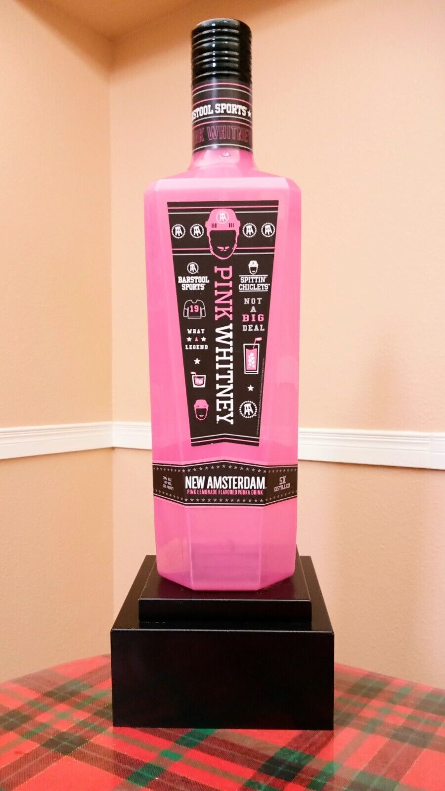 RARE Pink Whitney Display Bottle from Barstool Sports bar liquor advertisement