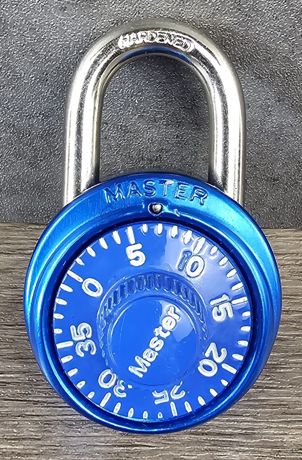 Vintage blue Master combination lock for locker