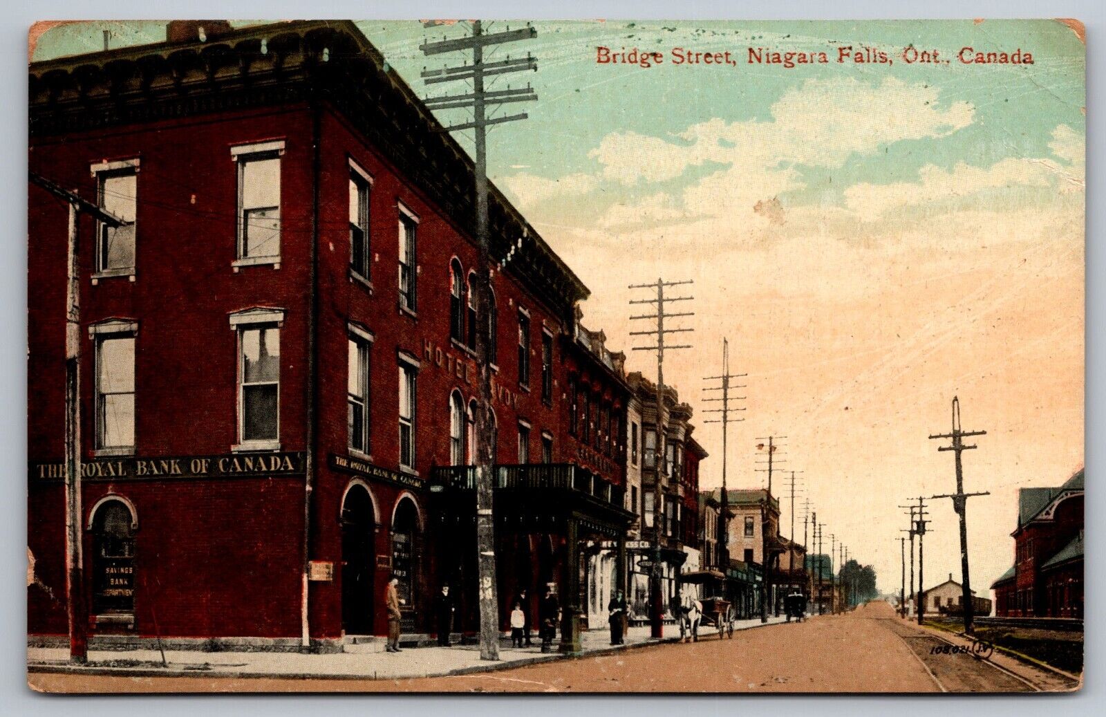 Bridge Street Niagara Falls Ontario Canada Antique Postcard c. 1914 (Rare)