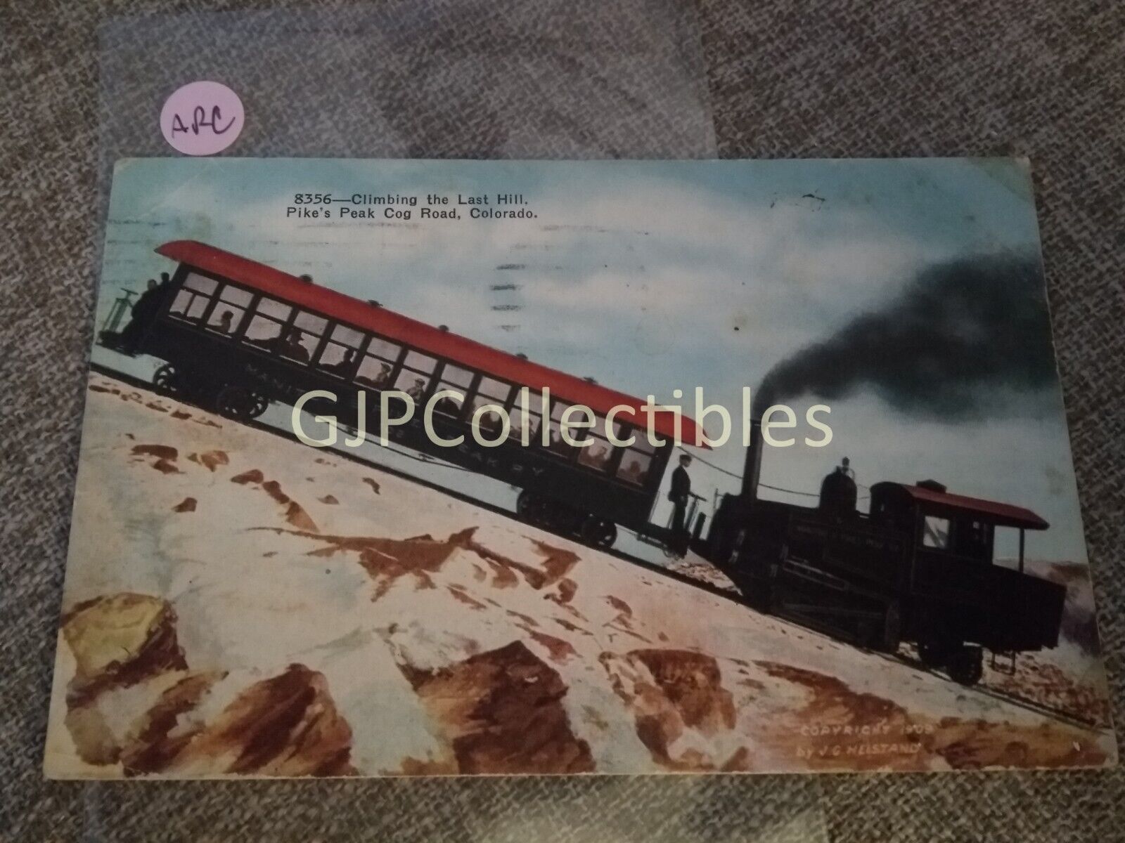 PARC Train or Station Postcard Railroad RR CLIMBING THE LAST HILL PIKES PEAK COG