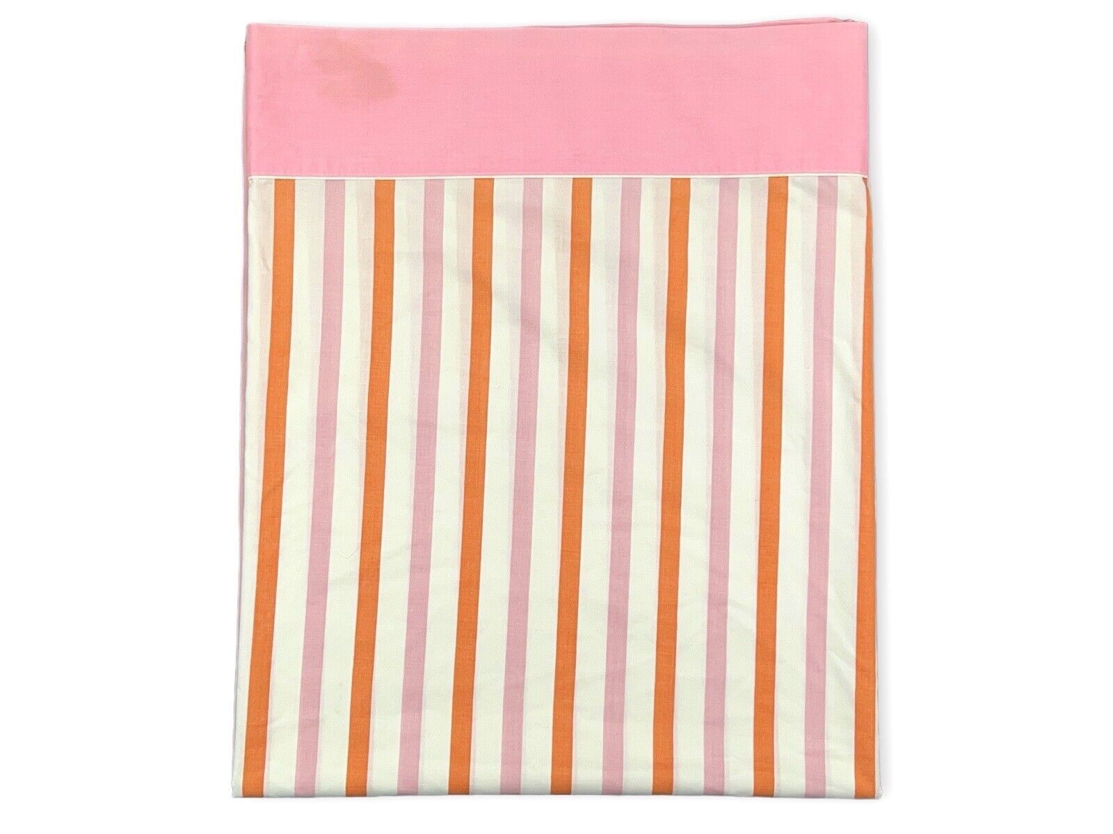 Vintage CANNON MONTICELLO Full FLAT Sheet PINK Stripes Sheets USA No Iron Muslin