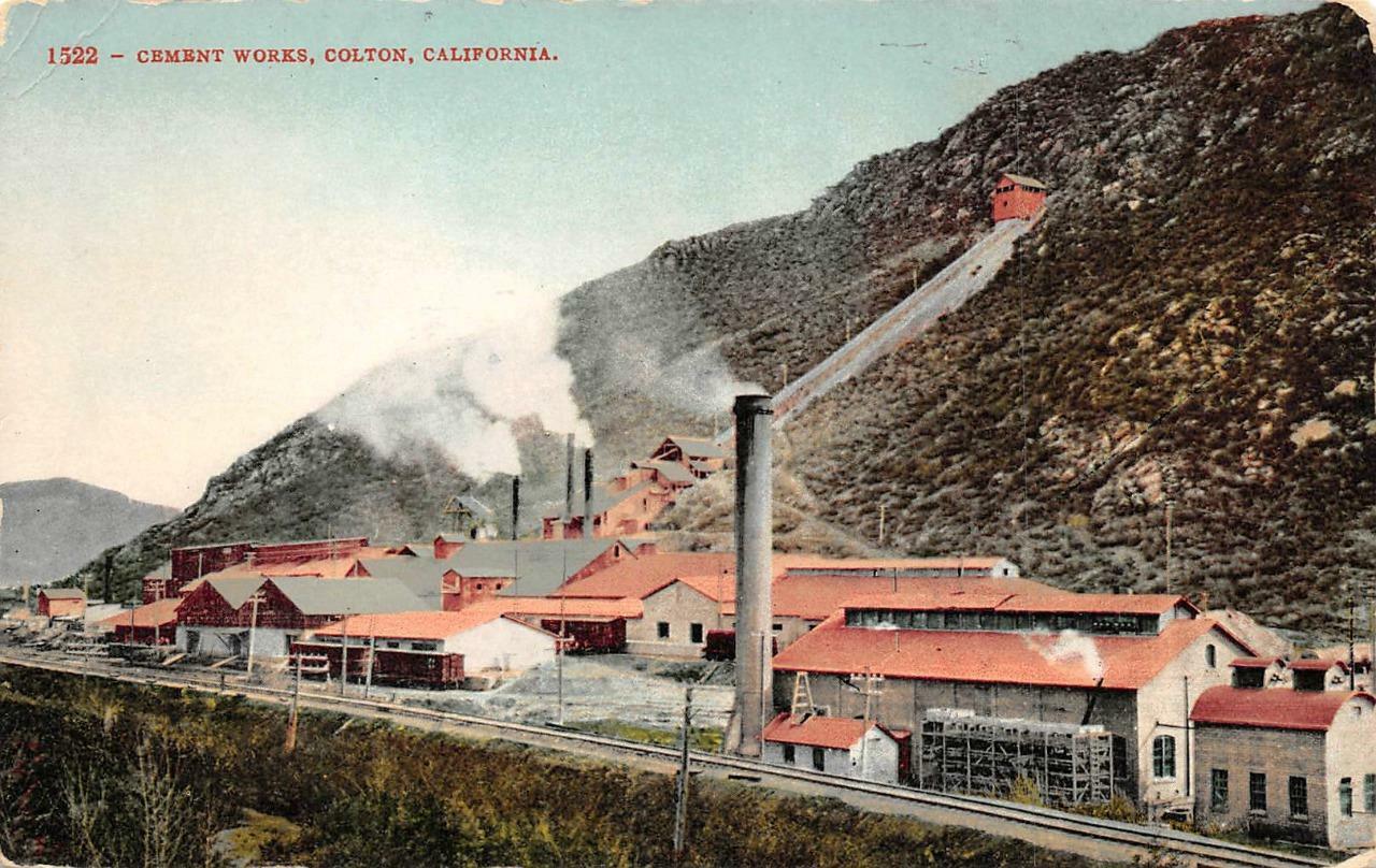 Cement Works COLTON, CA San Bernardino County c1910s Vintage Postcard