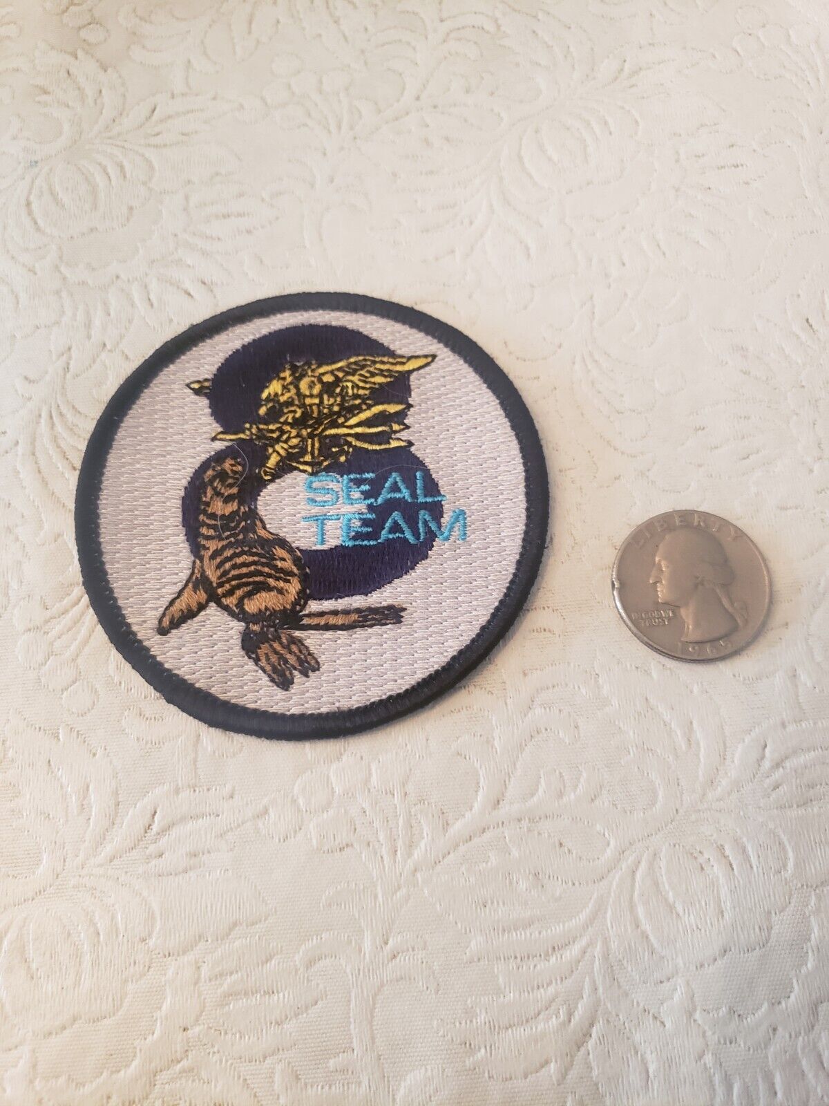 VINTAGE 1990s US NAVY SEAL TEAM EIGHT PATCH, MINT.