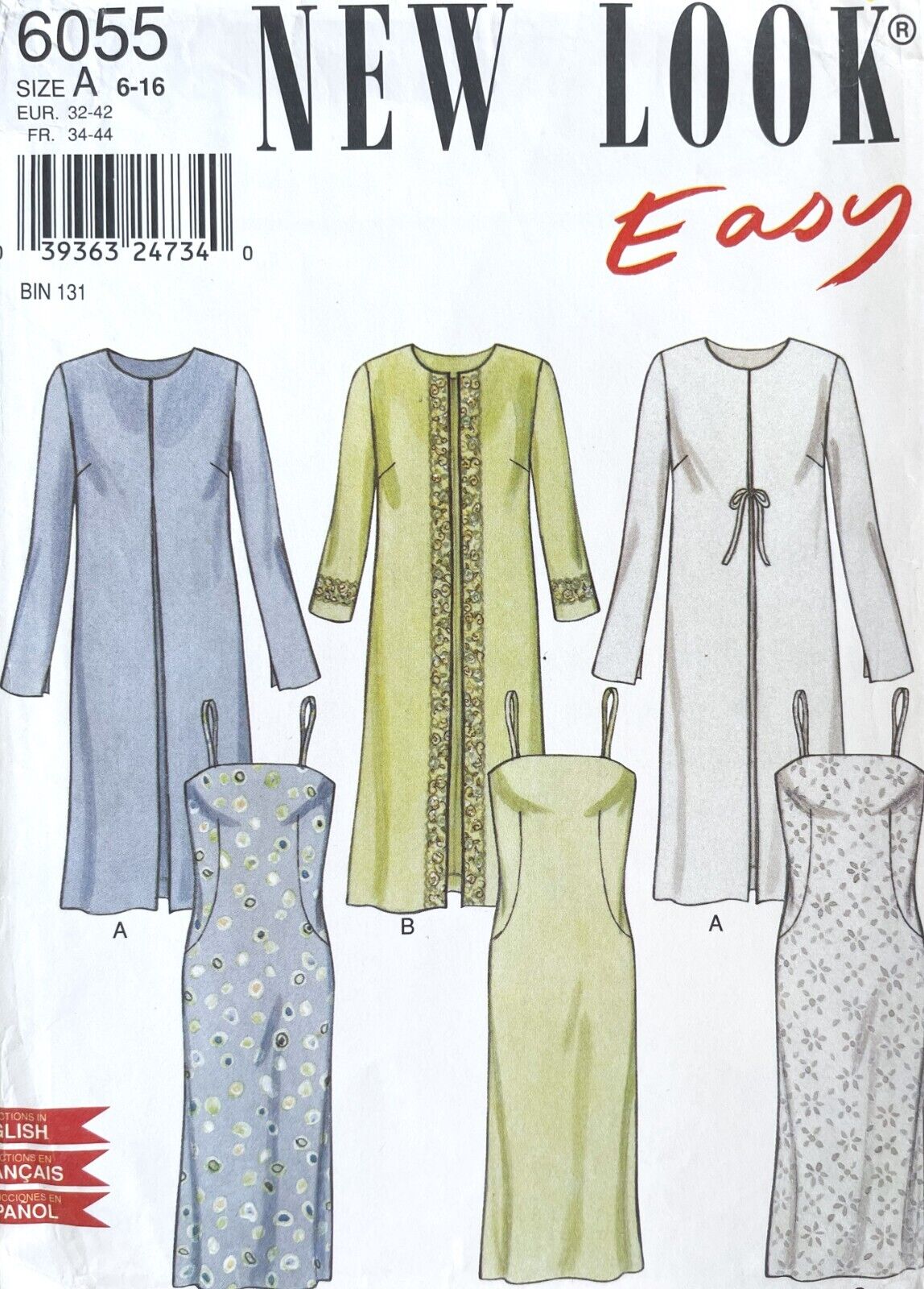 1990\'s New Look Misses\' Dress Pattern 6055 Size 6-16 UNCUT