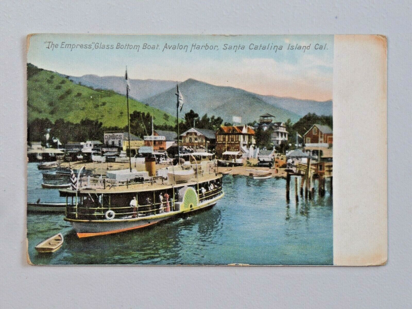 The Empress Glass Bottom Boat Avalon Harbor Santa Catalina Island Postcard 6657