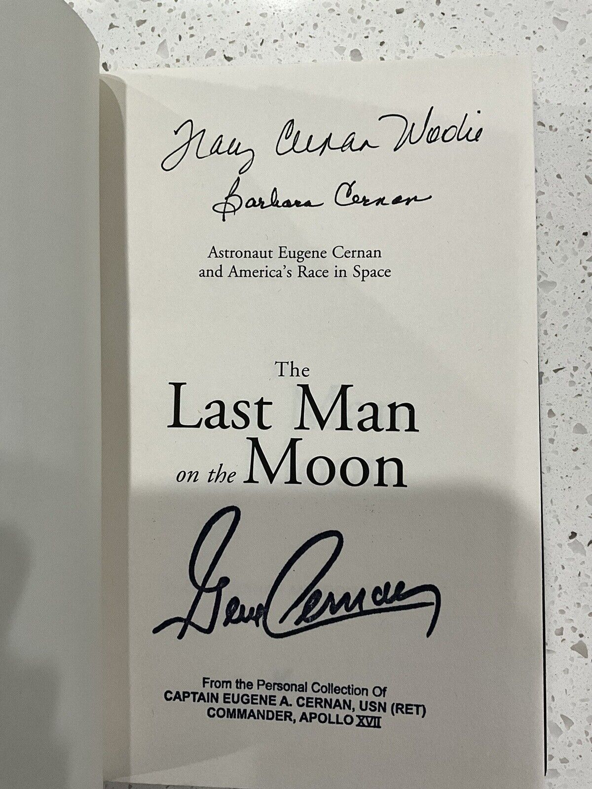 Gene Cernan PERSONALLY OWNED Book “Last Man On The Moon”