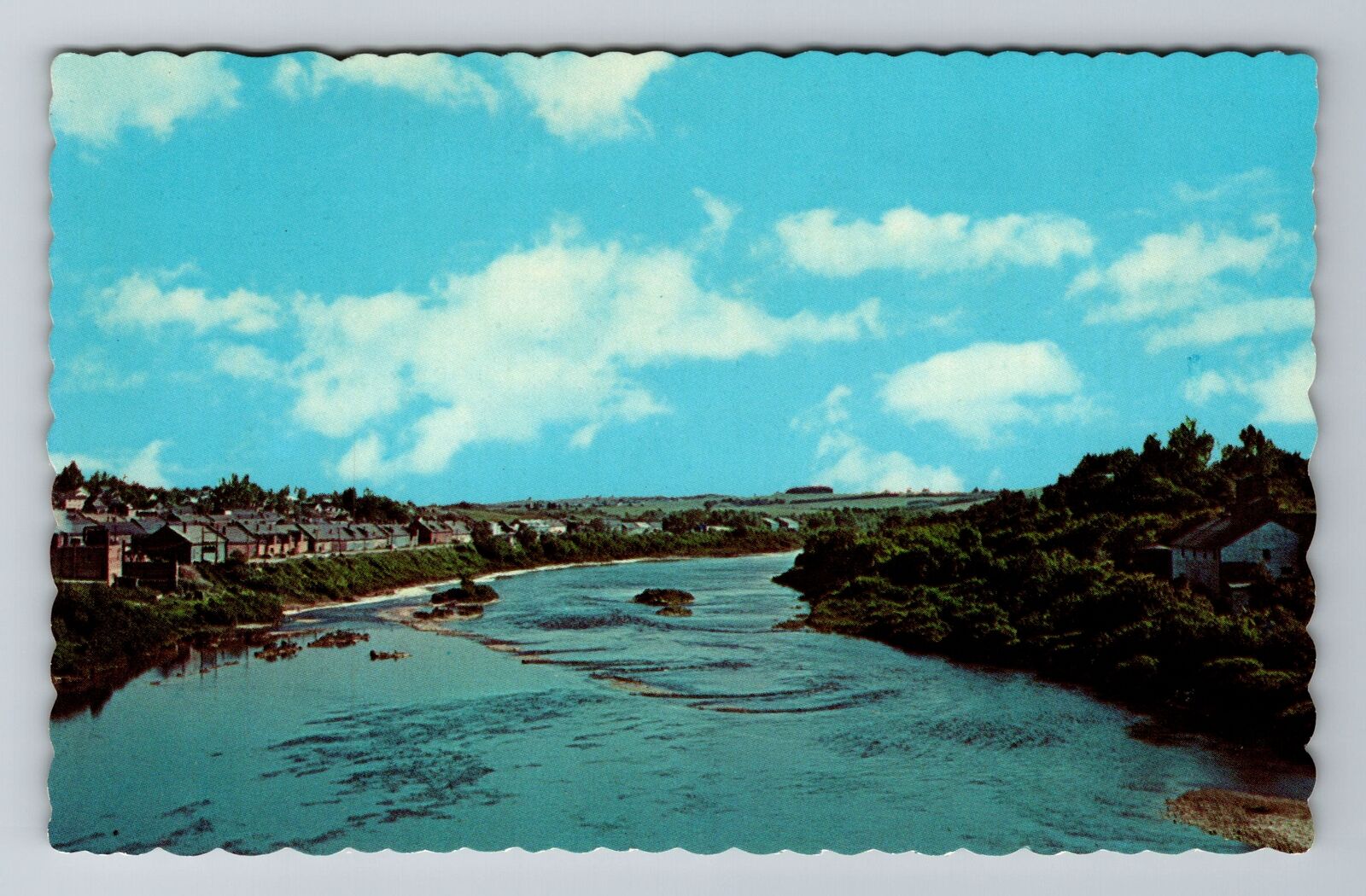 Caribou ME-Maine, Potato Sheds On Banks, Antique, Vintage Souvenir Postcard