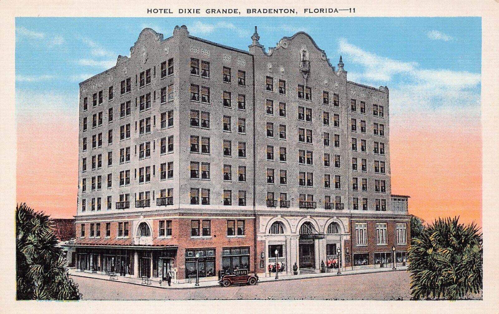 Bradenton FL Florida Hotel Grande 1920s Downtown Vtg Postcard B52