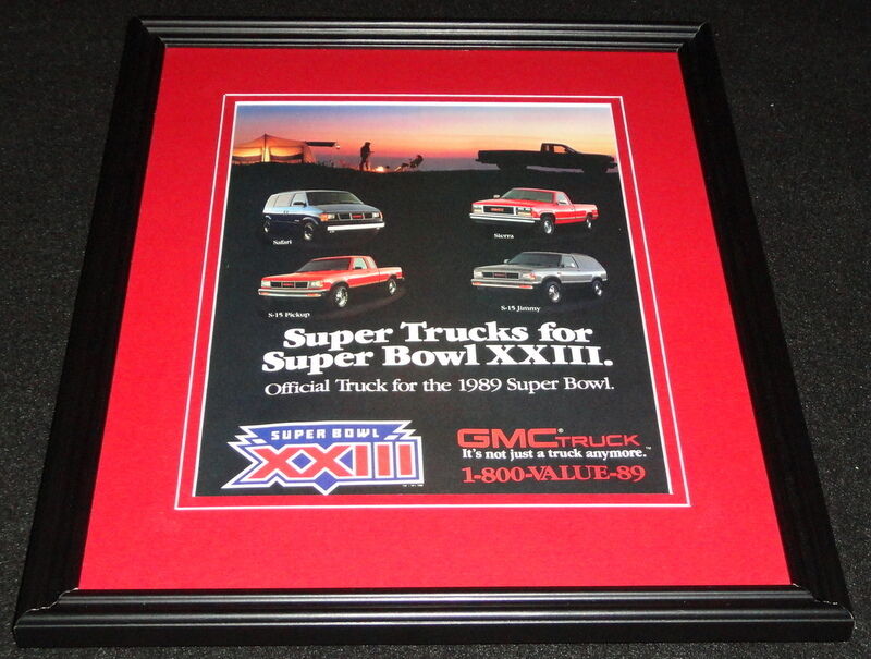 1989 GMC Trucks Super Bowl XXIII Framed 11x14 ORIGINAL Advertisement