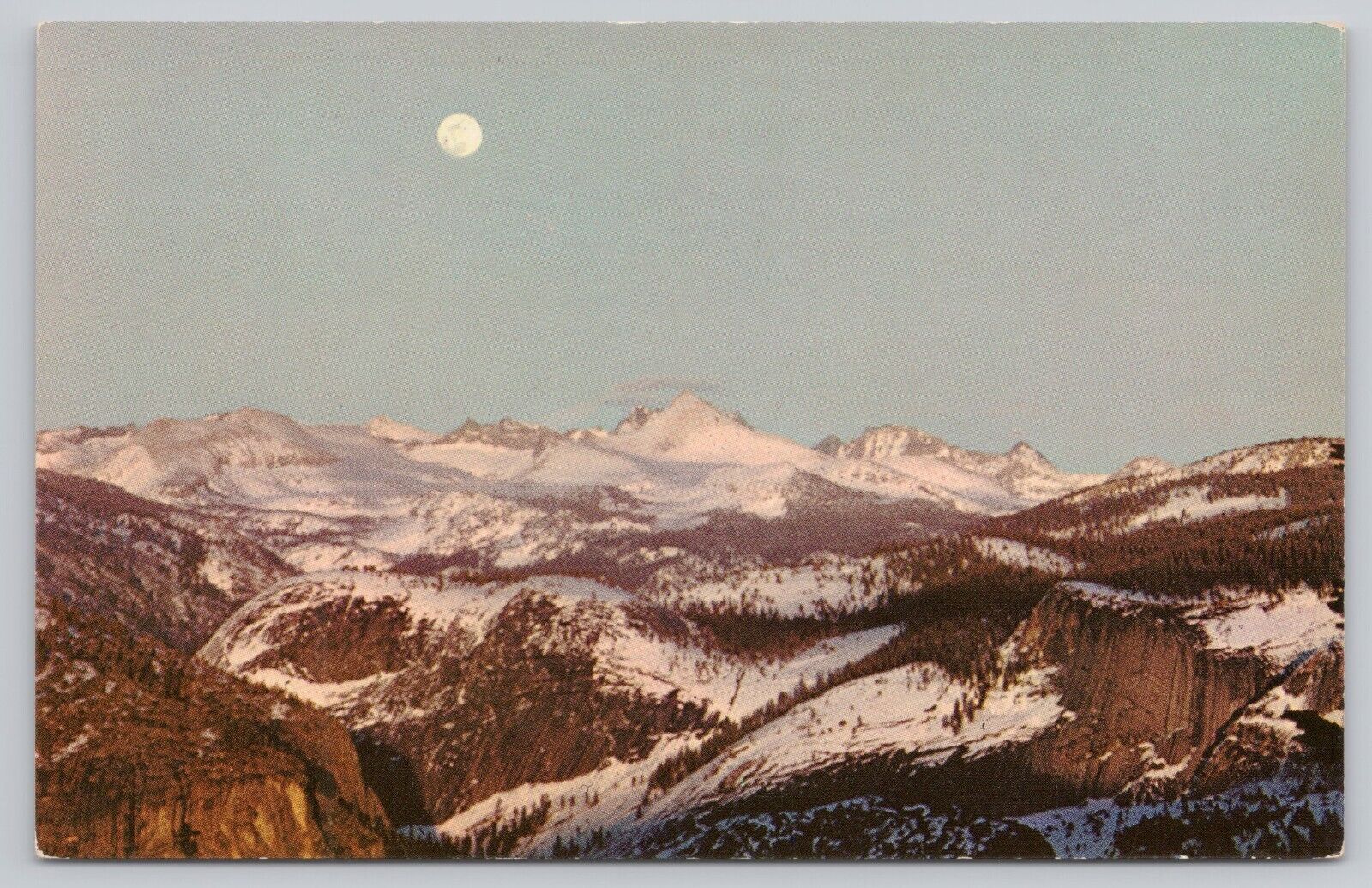Yosemite National Park California, High Sierra Glacier Point, Vintage Postcard