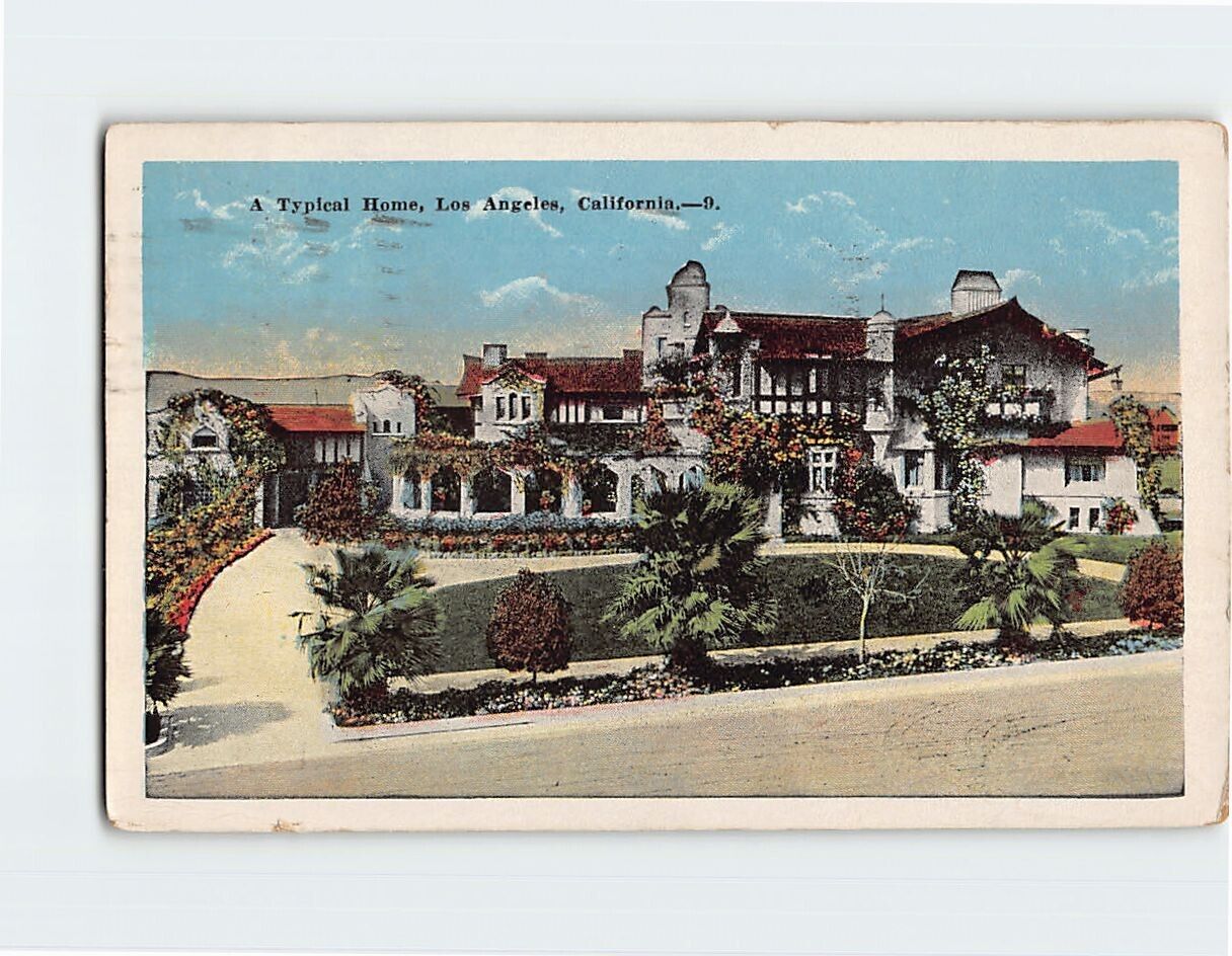 Postcard A Typical Home, Los Angeles, California