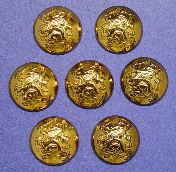 7 UNKNOWN BRAND Dark Gold Tone Dome Shape Shiny Blazer Coat Replacement buttons 