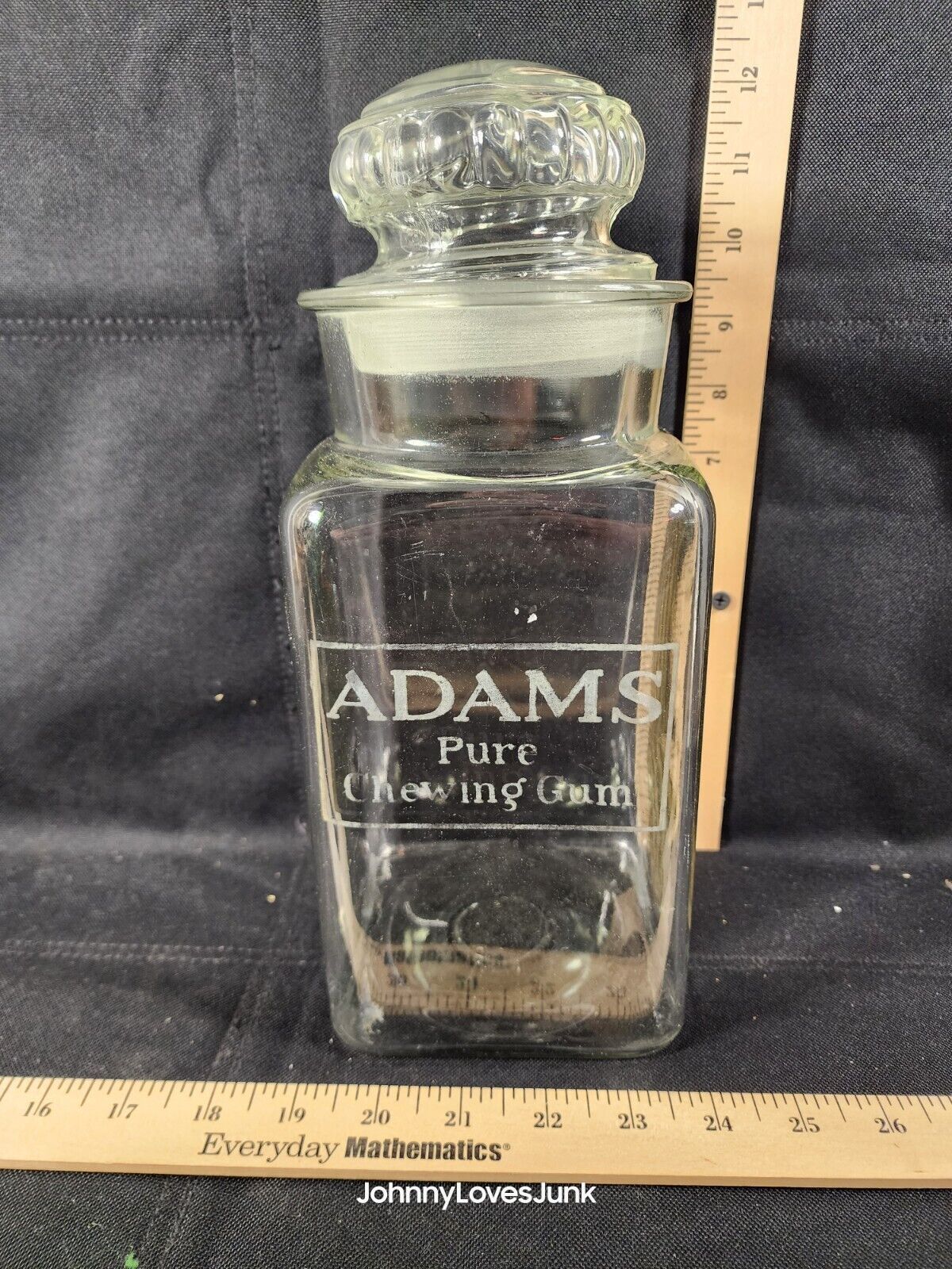 Antique Adams Pure Chewing Gum Counter Candy Jar Dispenser General Store Display