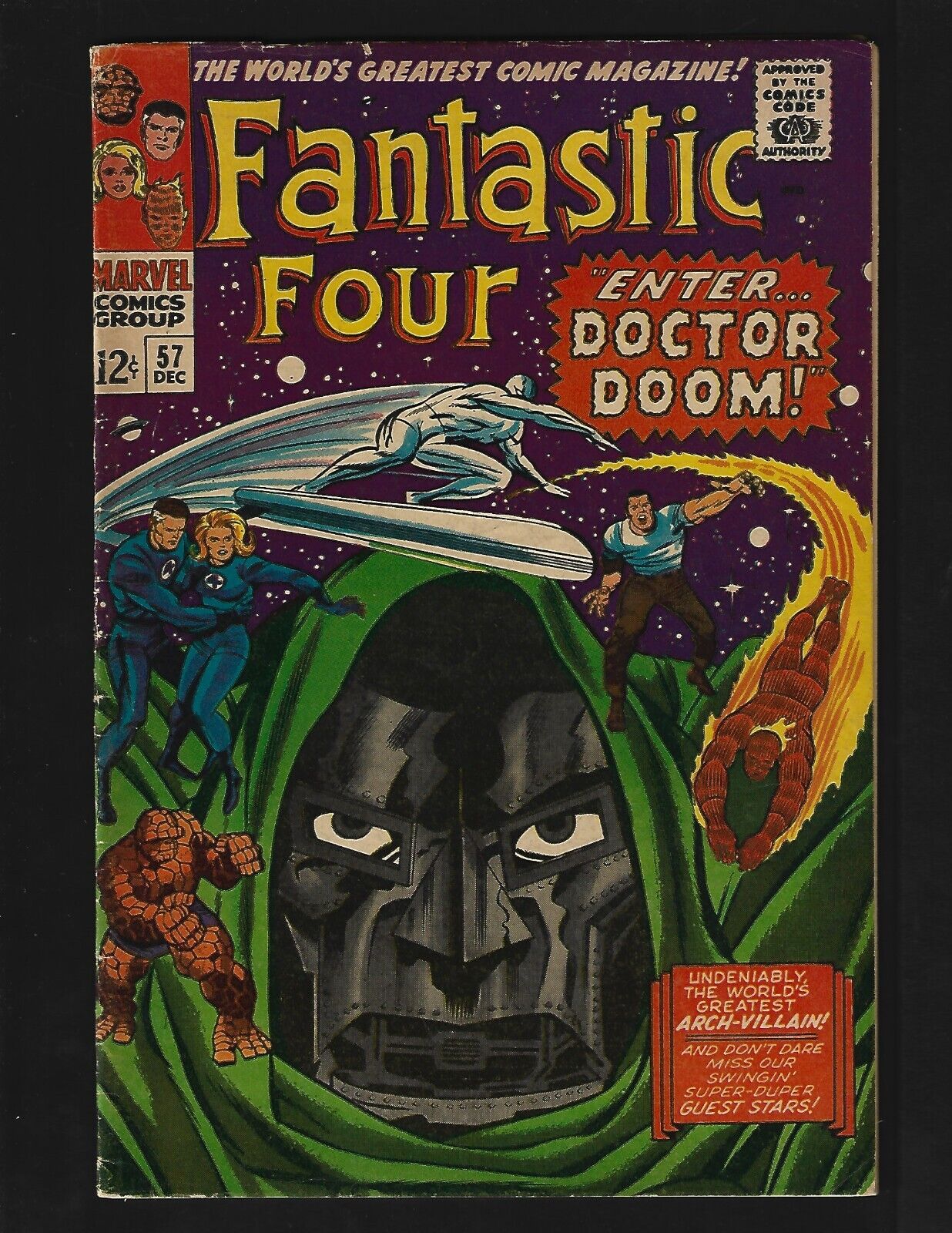 Fantastic Four #57 FN Kirby Dr Doom Steals Silver Surfers Power Inhumans Sandman