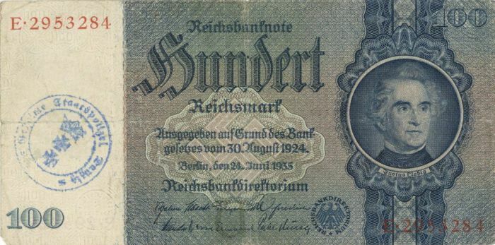 Germany - 100 Reichsmark - P-183a - dated June 24, 1935 Foreign Paper Money - Pa