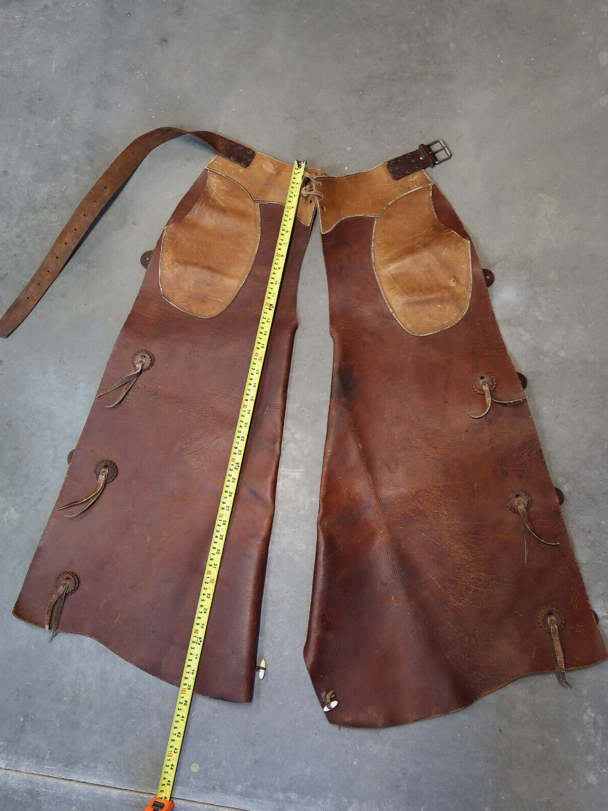 Antique Western Leather Batwing Chaps very old and still supple