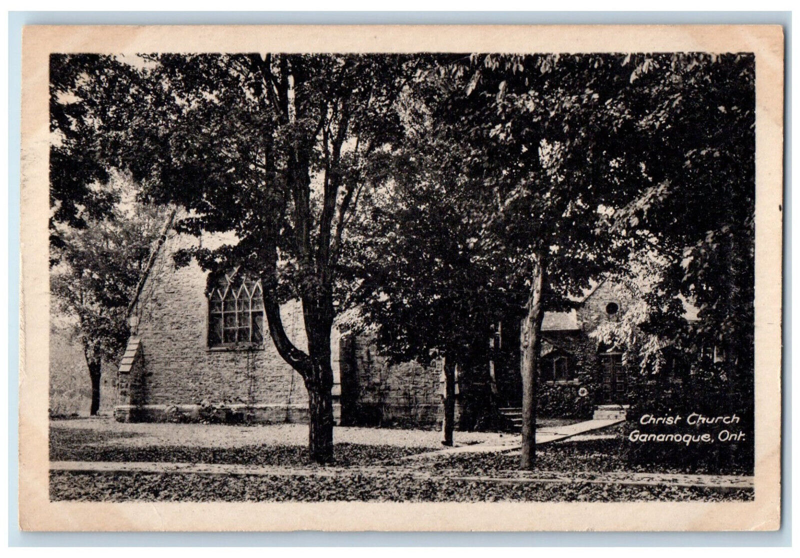 Gananoque Ontario Canada Postcard Christ Church c1920\'s Unposted Vintage