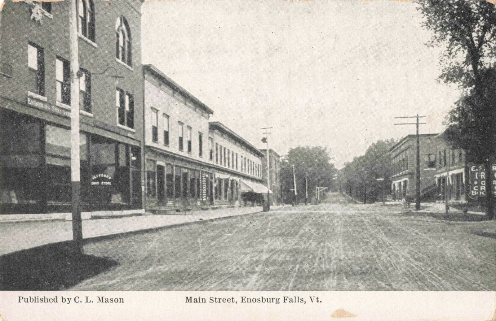 Main Street, Enosburg Falls, Vermont VT - c1910 Vintage Postcard