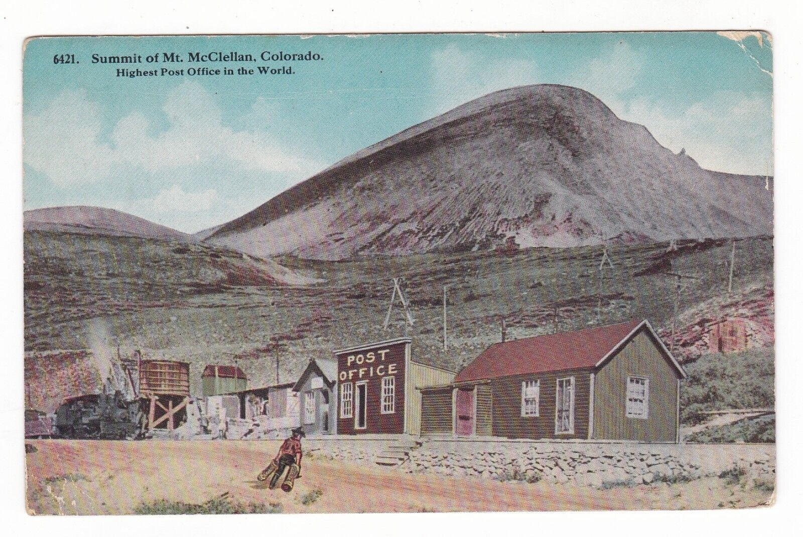 c1910 MT MOUNT MCCLELLAN COLORADO GHOST TOWN STEAM TRAIN VINTAGE POSTCARD CO OLD