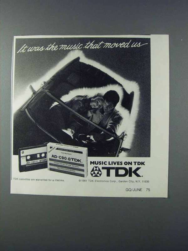 1981 TDK AD-C90 Cassettes Ad - Music Moved Us