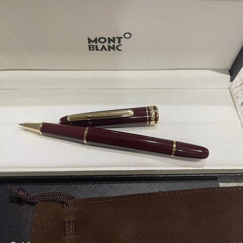 Montblanc Gold Finish Meisterstuck Classique Luxury Red Rollerball Pen 163R