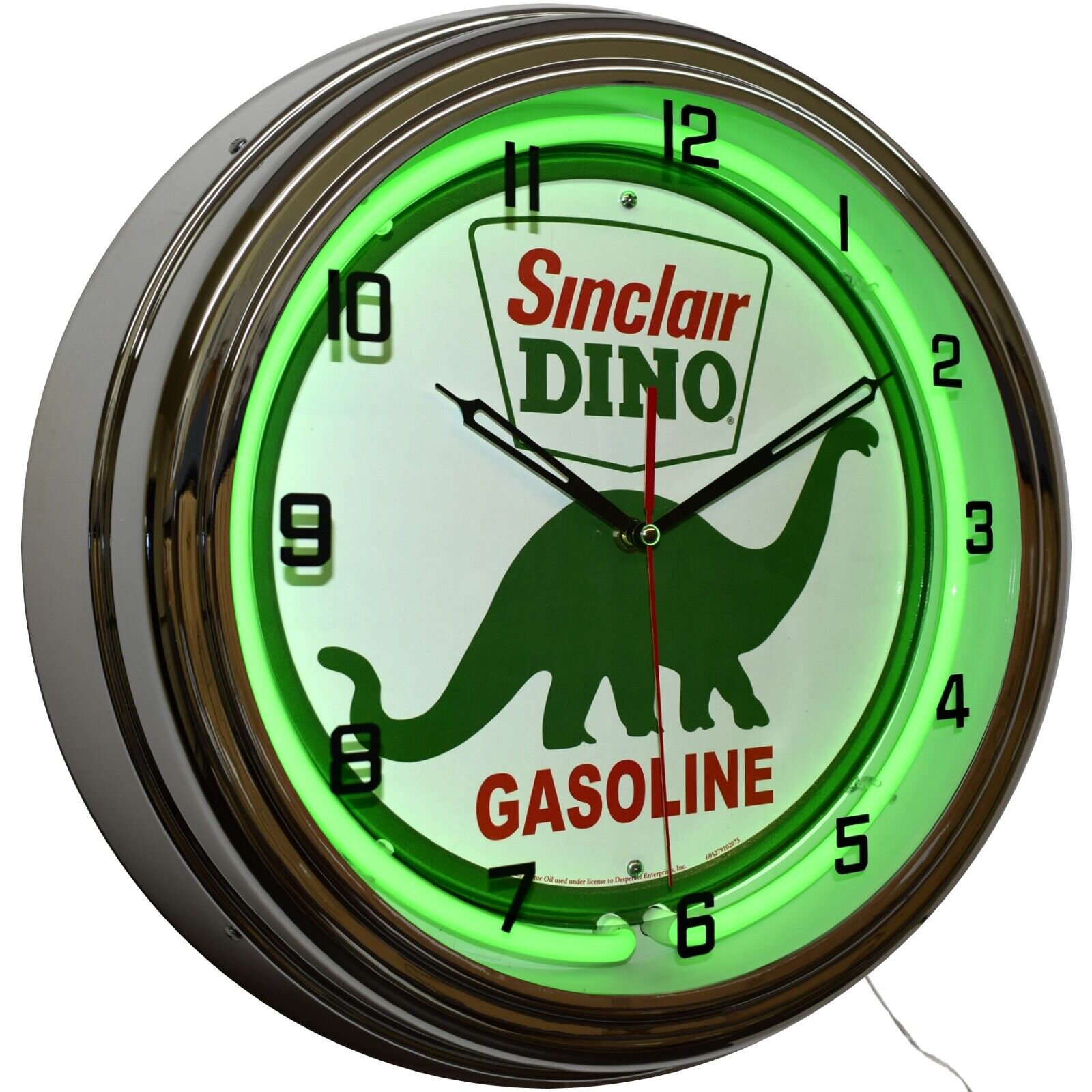 Sinclair Dino Gasoline Neon Clock Man Cave Garage Decor (16\