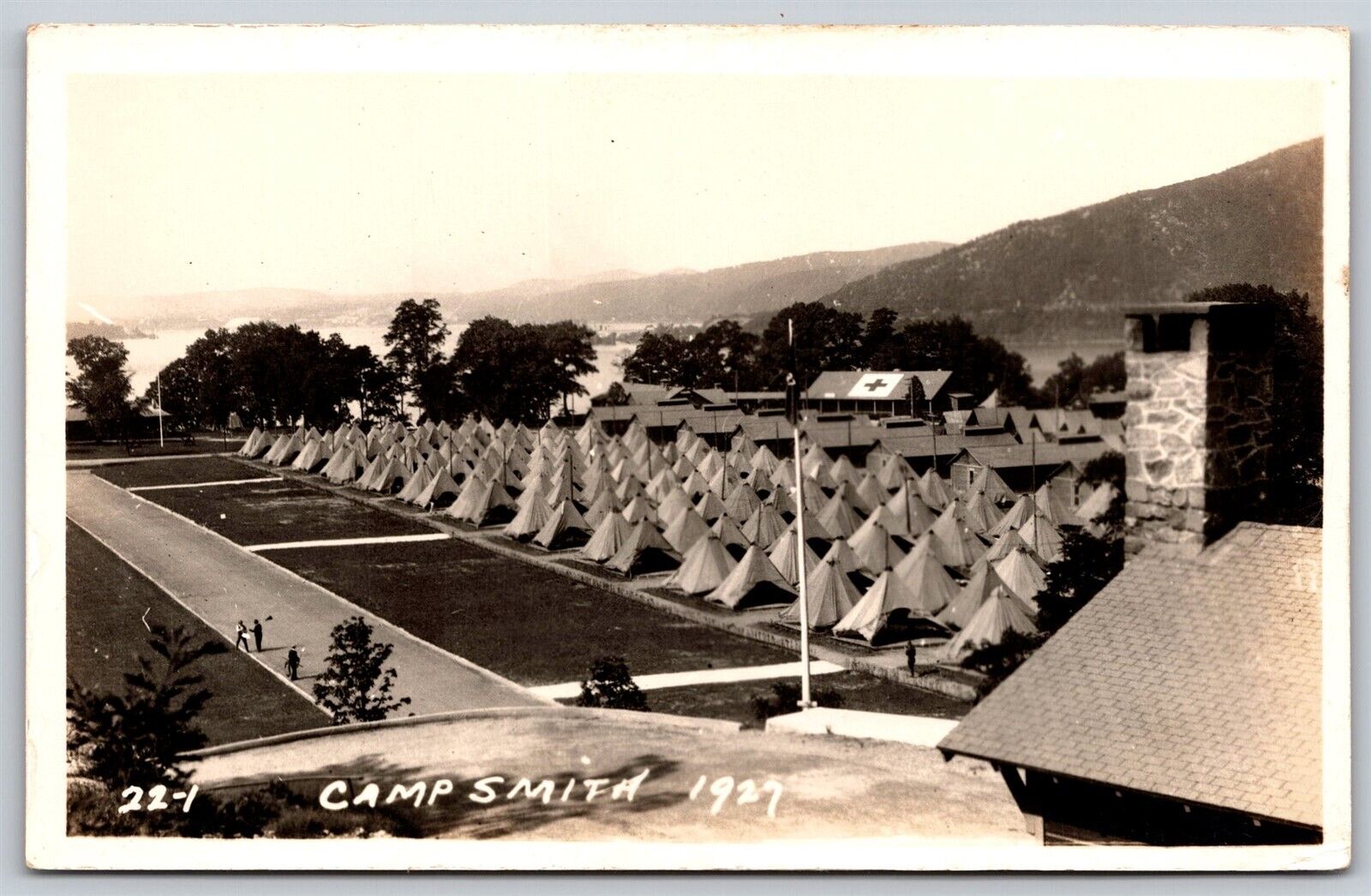 Postcard Outdoor Tents Medical Building Camp Smith 1927 RPPC C62