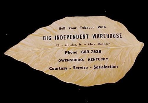 Big Independent Warehouse Chas Hayden Jr. Owensboro Kentucky Tobacco Needle Book