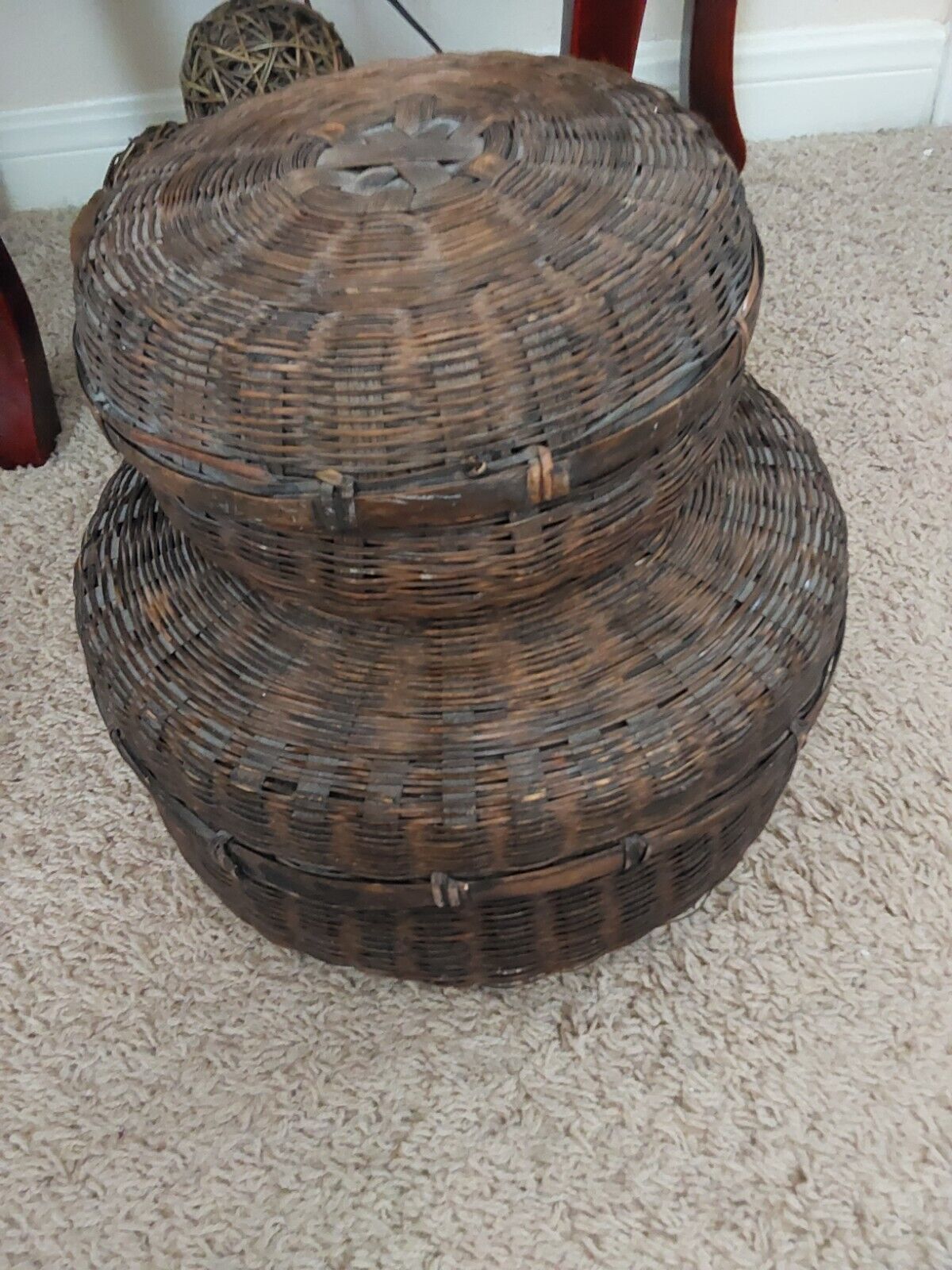 Rare Find Antique Chinese Sewing Baskets2 Vintage from the 1920s,great condition