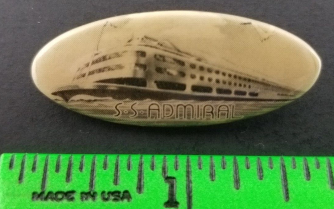 Vintage 1930's SS Admiral Ship Oval Pinback Pin