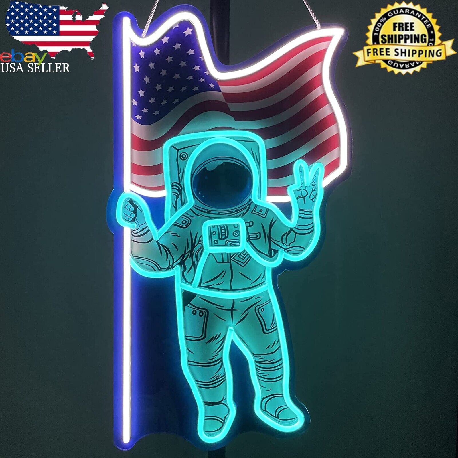 US Astronaut Neon Sign, Art Wall Lights Beer Bar Club Hotel Pub Cafe Party Gifts