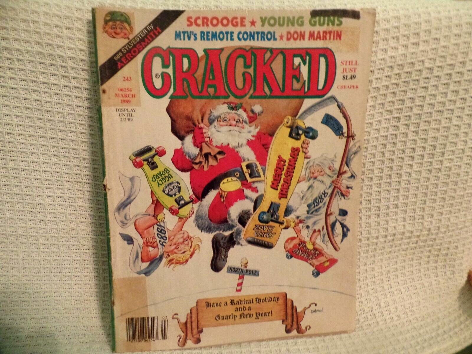 CRACKED Magazine, #243 March 1989-Shows wear & taped-AS IS-FAIR-L@@K