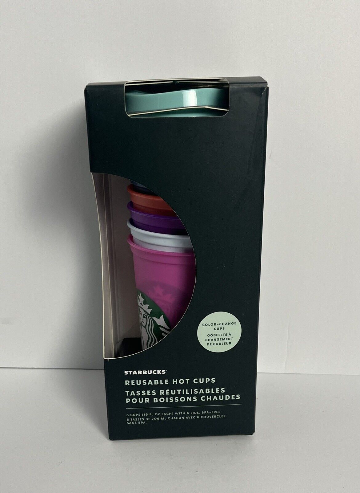 Starbucks 2023 Color Changing Reusable Hot Cups with Lids. # 011140543