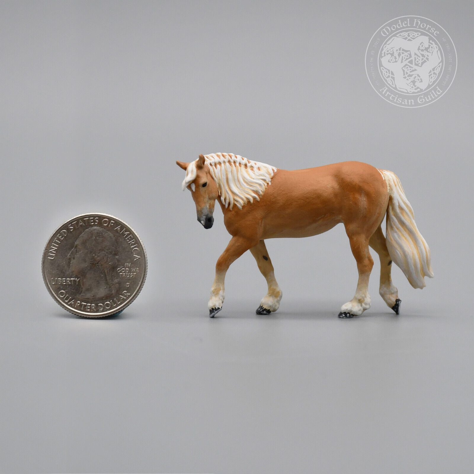 Micro Horse Light Chestnut Haflinger Mare - Buttercup 1:64 3D Print