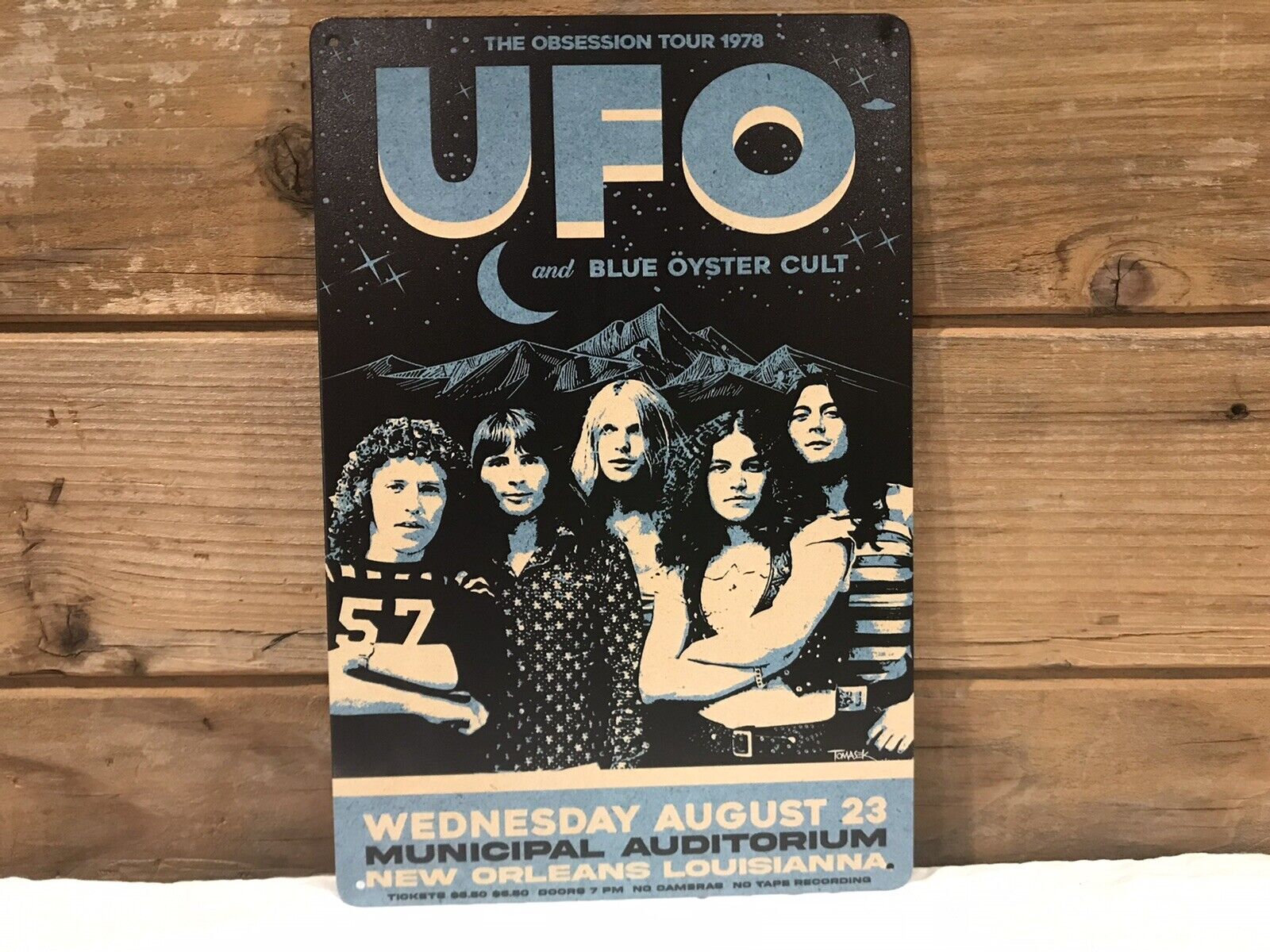 UFO Blue Oyster Cult Obsession Tour 1978 Tin Metal sign 8\