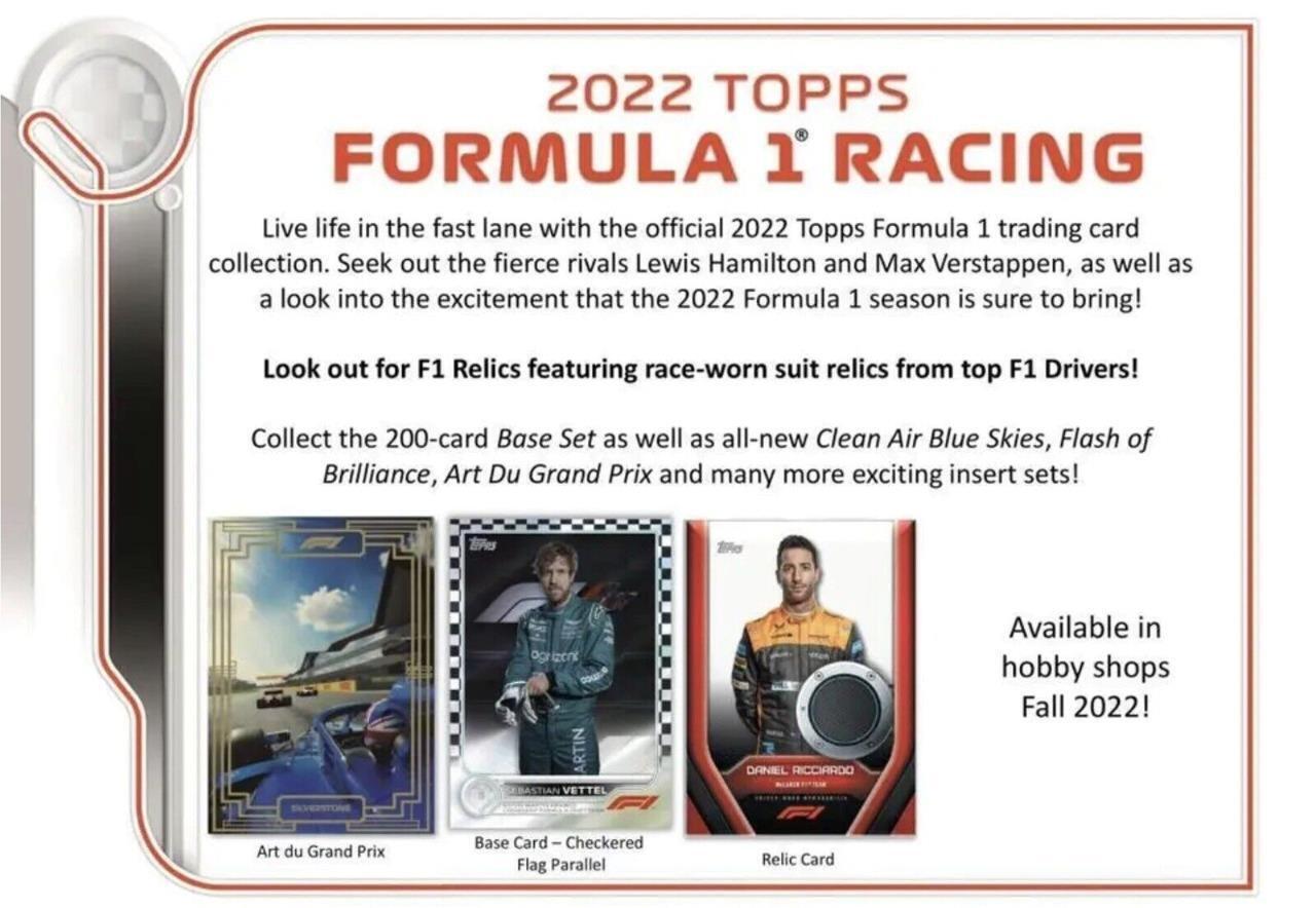 2022 TOPPS F1 FORMULA 1 HOBBY 12-BOX CASE