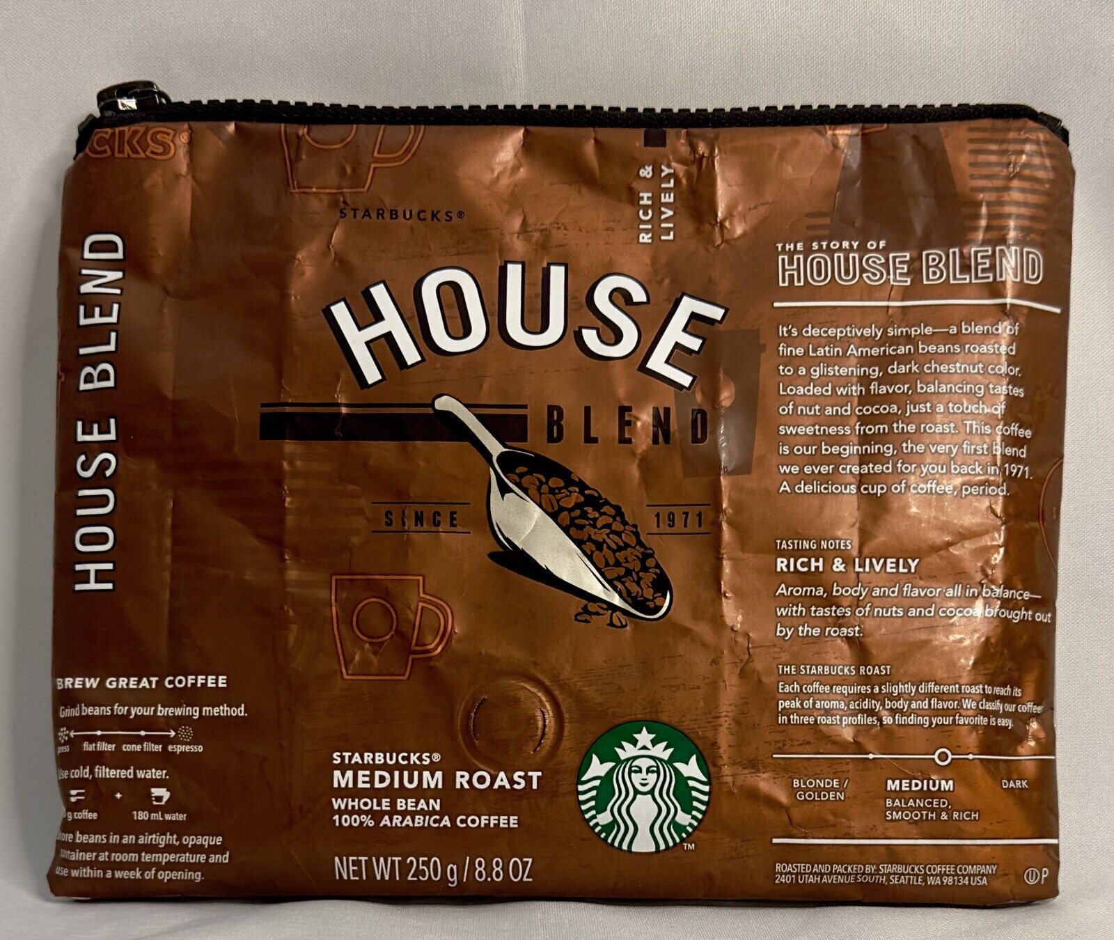 Starbucks Malaysia Upcycled Flavorlock Pouch Coin Purse Bag - House Blend