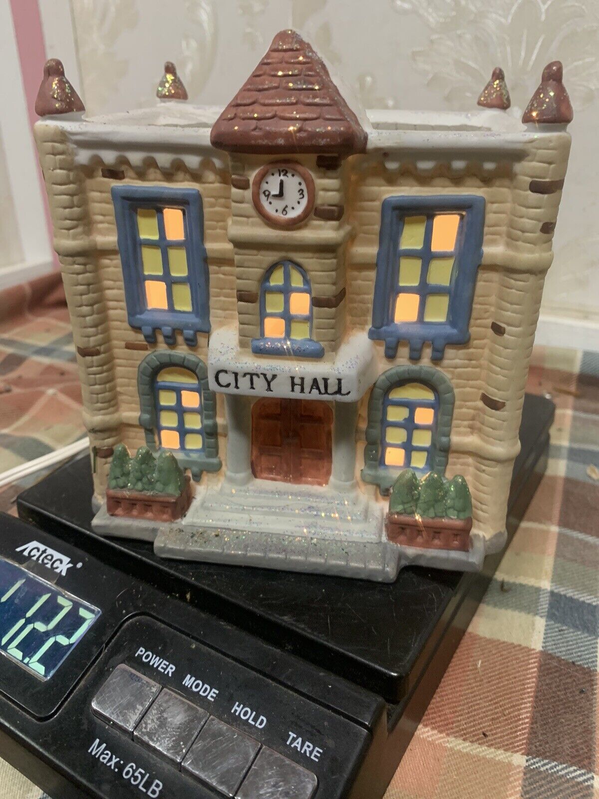 Holiday Time Vintage Village City Hall With Original Box
