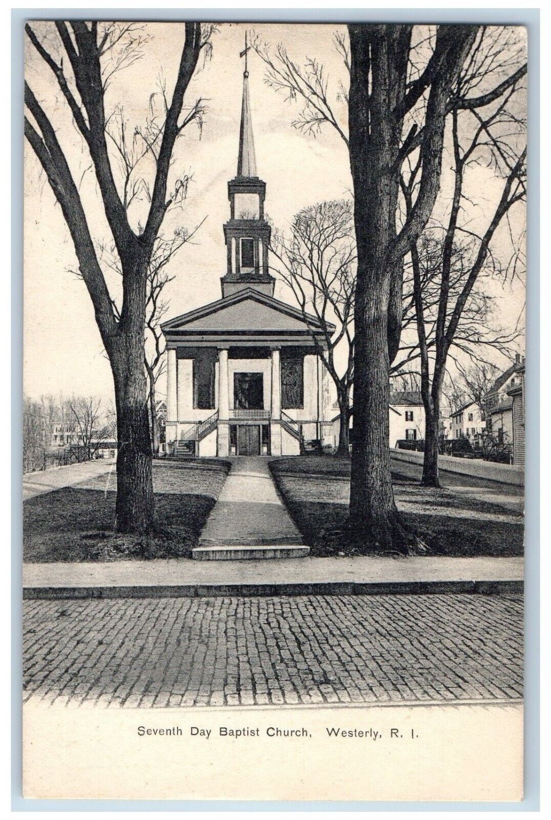 Westerly Rhode Island RI Postcard Seventh Day Baptist Church c1905 Antique