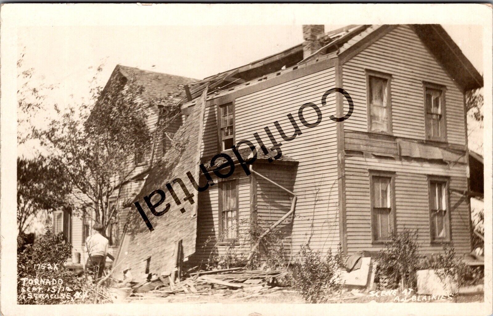 Real Photo Home Destroyed By Tornado 1912 Near Syracuse New York RP N176