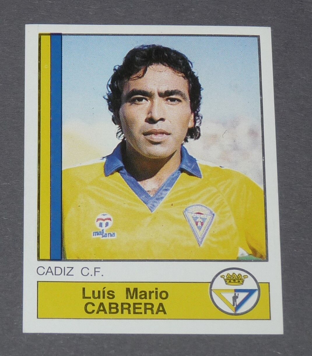 89 LUIS MARIO CABRERA CADIZ CF PANINI FOOTBALL LEAGUE 87 SPAIN 1986-1987 FOOTBALL