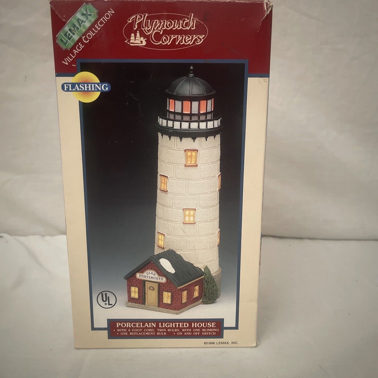 Lemax Porcelain ￼Lighted Lighthouse Vintage 1996