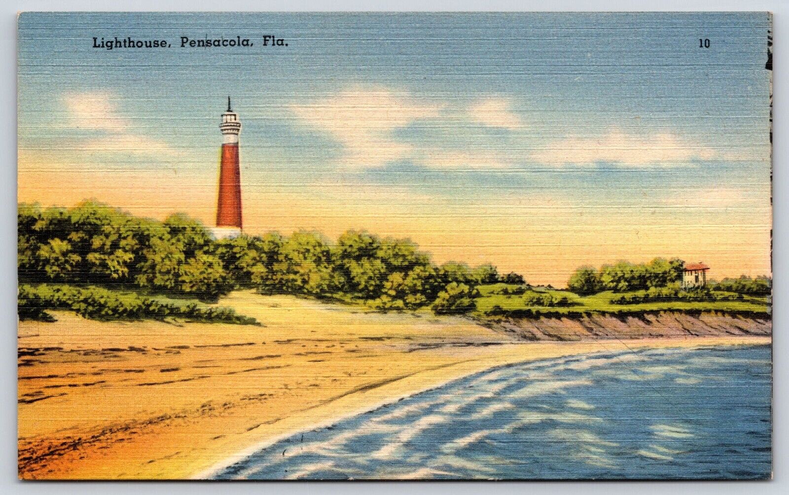 Florida Pensacola Lighthouse Vintage Postcard