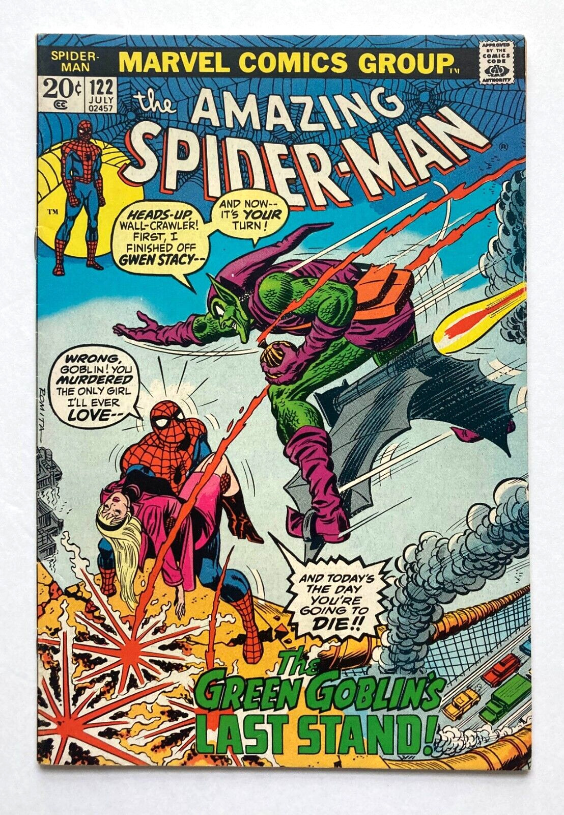 AMAZING SPIDER-MAN #122 (1973) - DEATH OF NORMAN OSBORN. NO RESERVE
